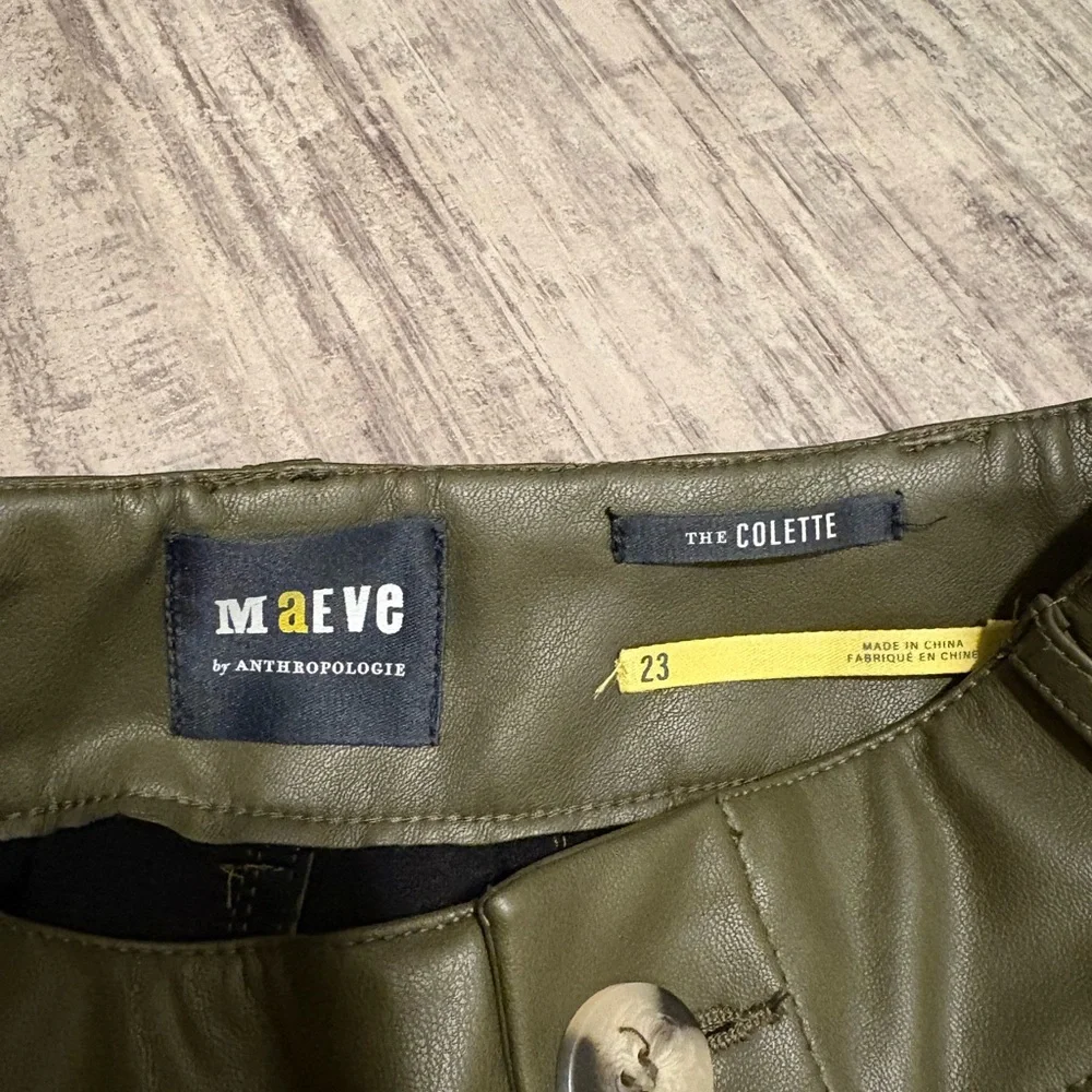 Anthropologie Maeve The Colette Olive Green Wide-Leg Pants size 23 - Picture 12 of 14